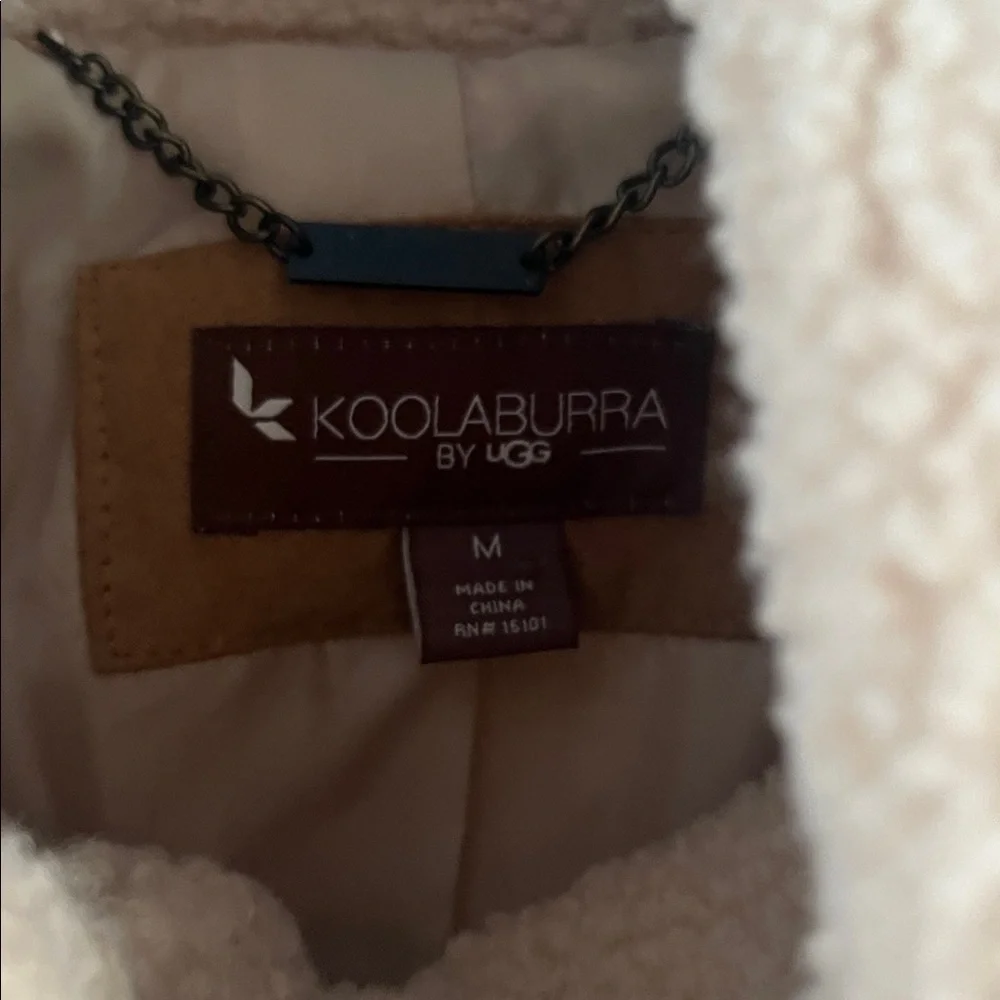 Ugg Kookaburra camel Tan Teddy winter lined cold weather Sherpa Jacket medium - Picture 6 of 11